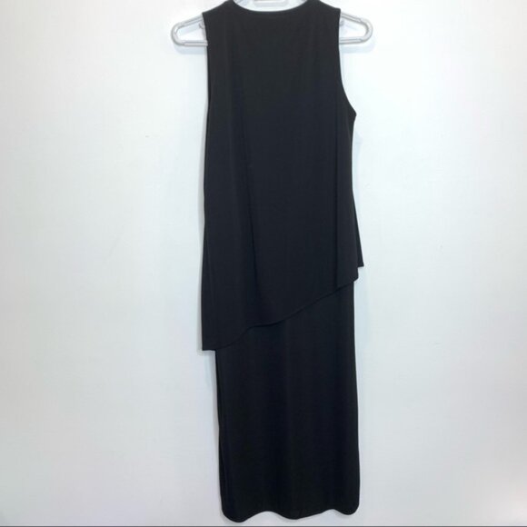 Mango Layered Asymmetrical Black Maxi Tank Dress - Picture 3 of 4